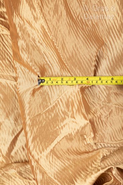 Pair of curtains in gilded moiré fabric with...