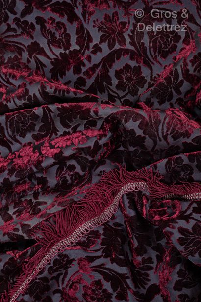 Decorative elements in red velvet with burgundy...