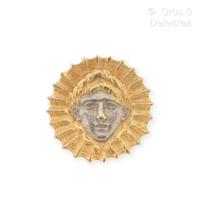 French work, mid-20th century 
Circular gilt...