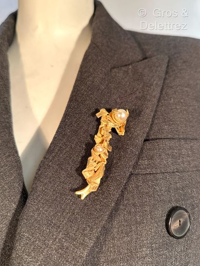 A. JOLY, French work 
Brutalist brooch in...