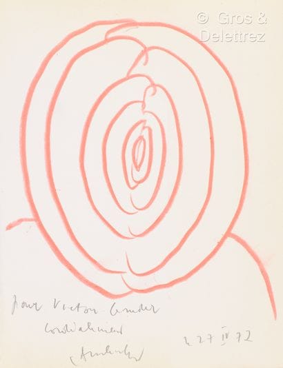 Pierre ALECHINSKY (1927)
Red crayon and pencil...