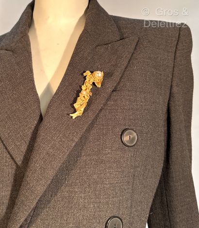 A. JOLY, French work 
Brutalist brooch in...