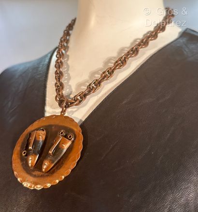 Francisco REBAJES 
Circular copper-plated...