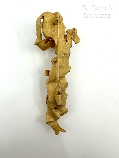 A. JOLY, French work 
Brutalist brooch in...