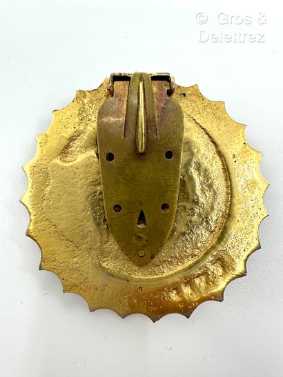 French work, mid-20th century 
Circular gilt...