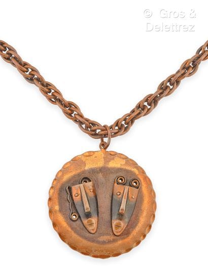 Francisco REBAJES 
Circular copper-plated...