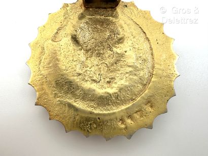 French work, mid-20th century 
Circular gilt...