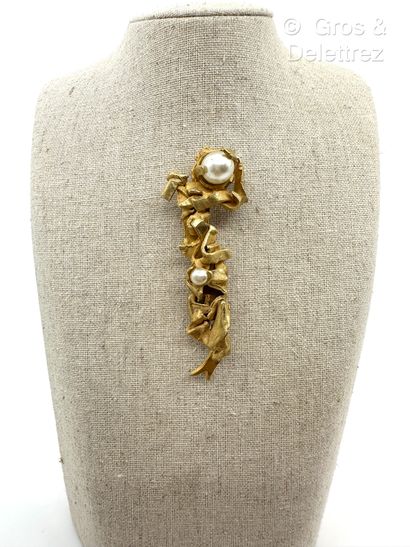 A. JOLY, French work 
Brutalist brooch in...