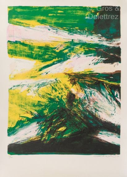 ZAO Wou-Ki (1921-2013)
Lithograph 255 - 1974
Color...