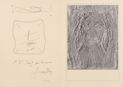 Antoni TAPIES (1923-2012)
Drawing and dedication...