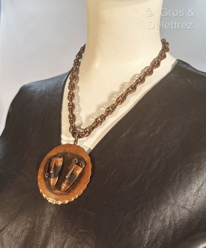 Francisco REBAJES 
Circular copper-plated...