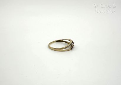 Bague croisée en or jaune 750 millièmes,...