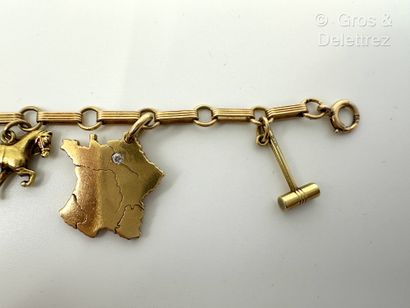 Bracelet gourmette en or jaune 585 millièmes...