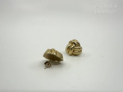 Paire de boutons d’oreilles « Nœud » en or...