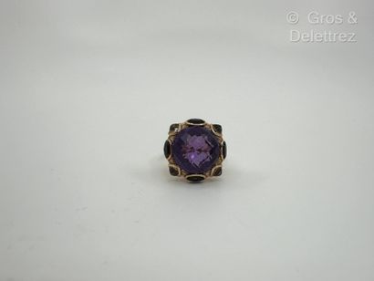Bague de cocktail en or rose 750 millièmes...