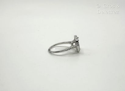 Travail français
Monture de bague en or gris...
