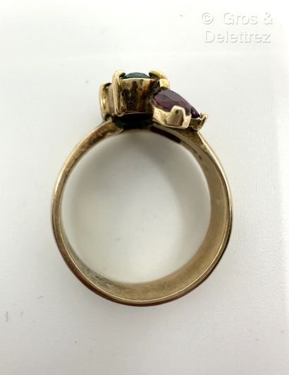 Bague « Fleur » en or rose 585 millièmes,...