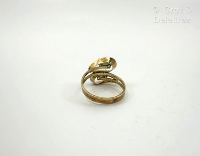 Bague « Toi et moi » en or jaune 750 millièmes,...