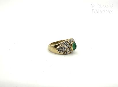 Bague jonc en or jaune et or gris 585 millièmes,...