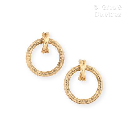 Paire de boucles d’oreilles en or jaune 585...