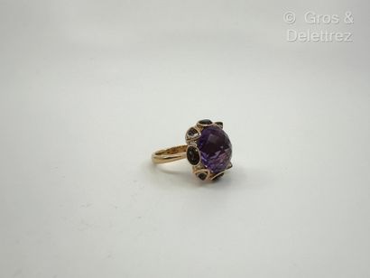 Bague de cocktail en or rose 750 millièmes...
