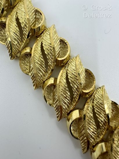 Bracelet ruban en or jaune 750 millièmes...