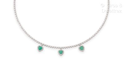 Collier en or gris 750 millièmes à fine maille...