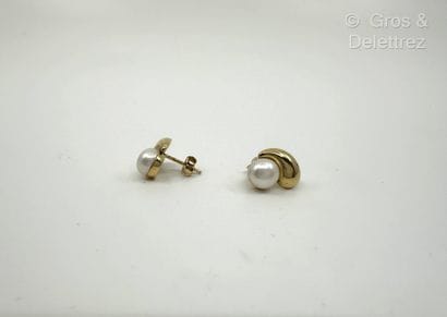 Paire de boutons d’oreilles en or jaune 750...