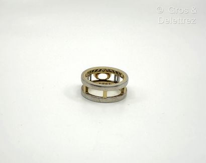 Monture de bague bandeau en or gris et or...