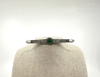 Broche barrette en or gris 750 millièmes...