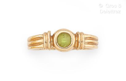 Bague godronnée en or jaune 375 millièmes...