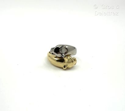 Bague croisée « Panthères » en or jaune et...