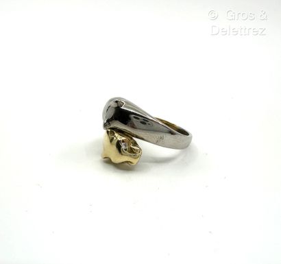 Bague croisée « Panthères » en or jaune et...