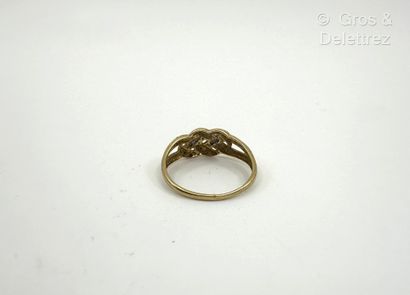 Bague « Tresse » ajourée en or jaune et or...