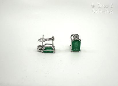 Paire de boucles d’oreilles en or gris 750...