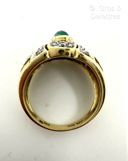 Bague jonc en or jaune et or gris 585 millièmes,...