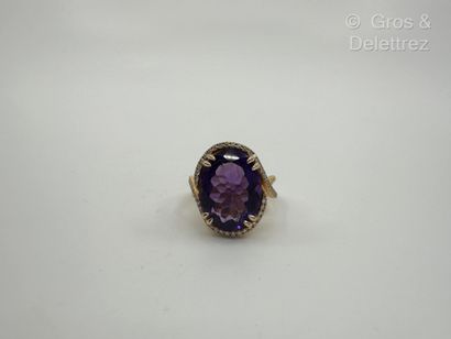 Travail français
Bague de cocktail à lignes...