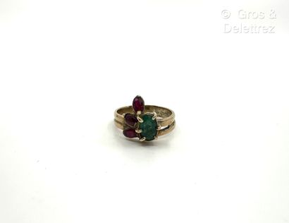 Bague « Fleur » en or rose 585 millièmes,...