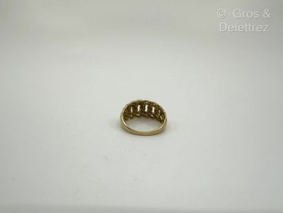 Bague jonc « Maille américaine » en or jaune...