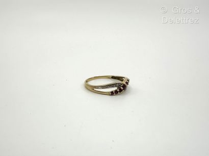 Bague croisée en or jaune 750 millièmes,...