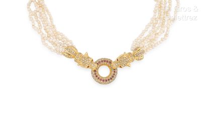 Travail italien
Collier « Têtes de panthères...