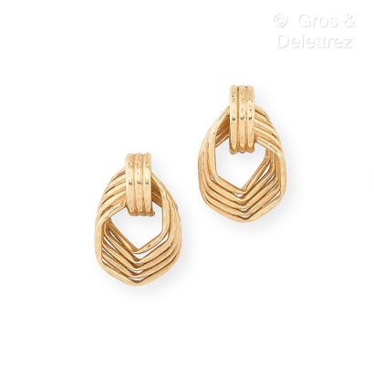 Paire de boucles d’oreilles en or jaune 585...