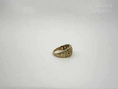 Bague jonc « Maille américaine » en or jaune...