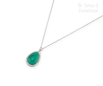 Collier en or gris 750 millièmes à fine maille...