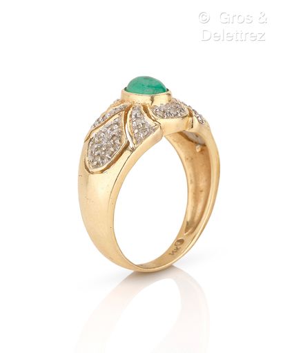 Bague jonc en or jaune et or gris 585 millièmes,...