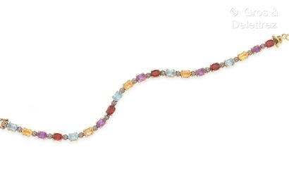 Bracelet en vermeil 800 millièmes et aigues-marines,...