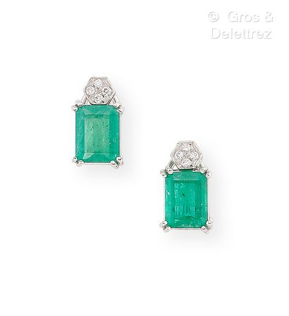 Paire de boucles d’oreilles en or gris 750...