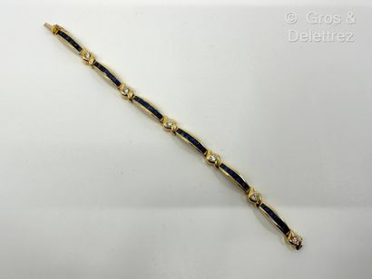 Bracelet ligne en or jaune 750 millièmes...