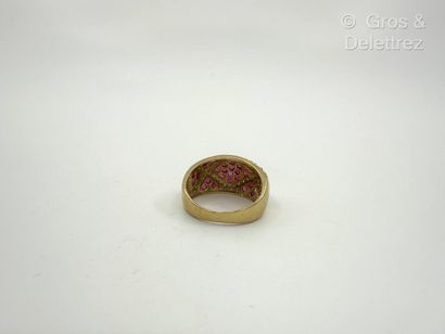 Bague jonc « Croisillons » en or jaune 750...