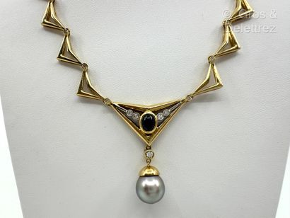 Collier en or jaune 750 millièmes à maillons...